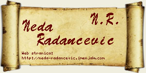 Neda Radančević vizit kartica